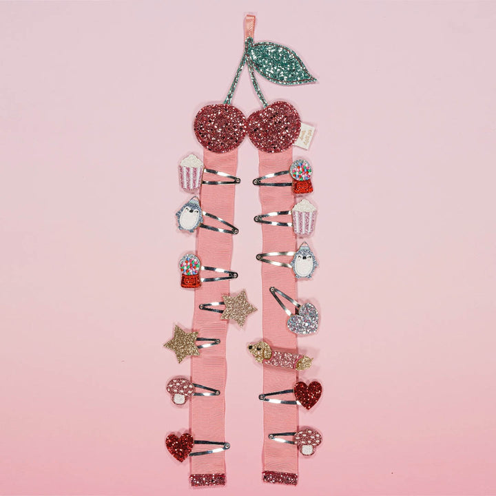 French Wall Hair Clip Holder - Cherry