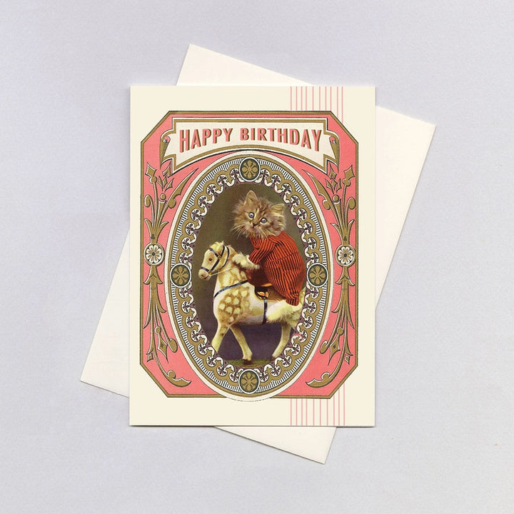 NEW Greeting Birthday Card- Vintage Cat