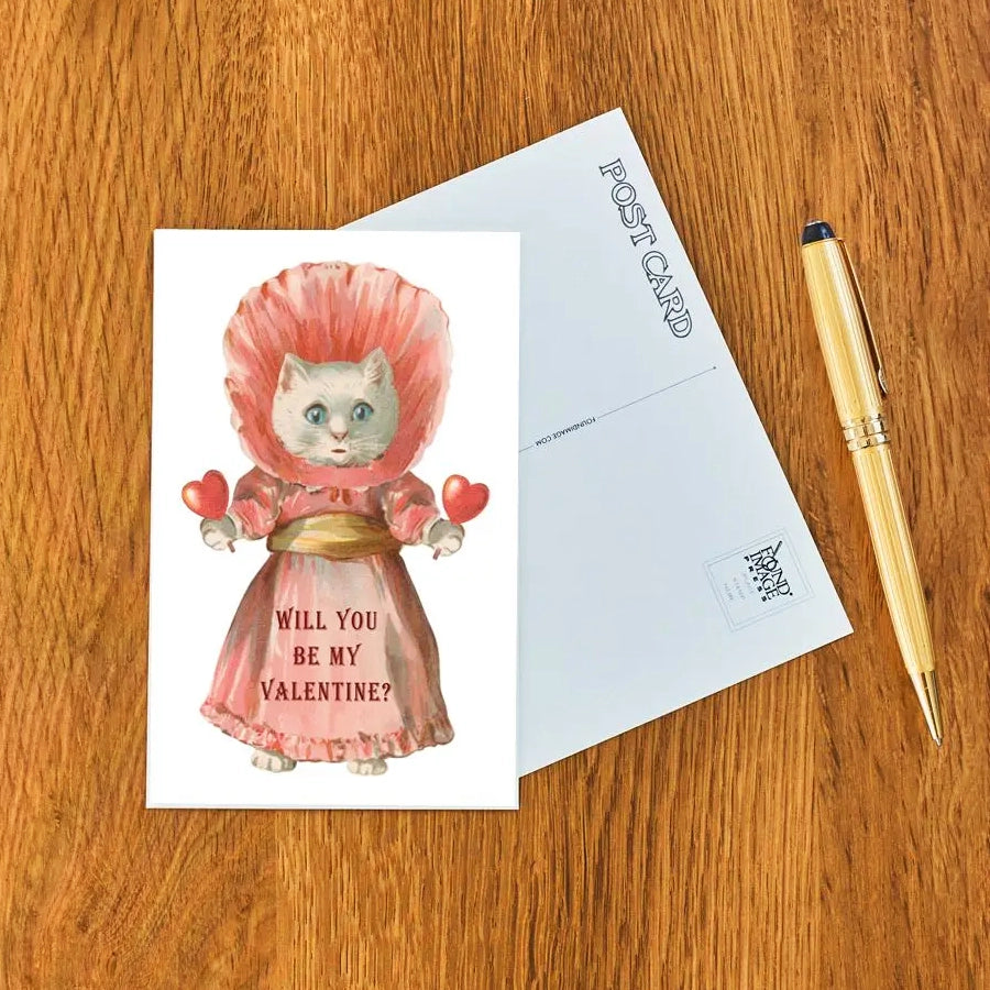 Postcard- Vintage Valentine Cat