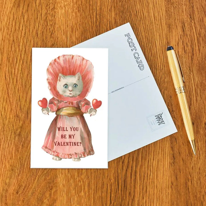 Postcard- Vintage Valentine Cat