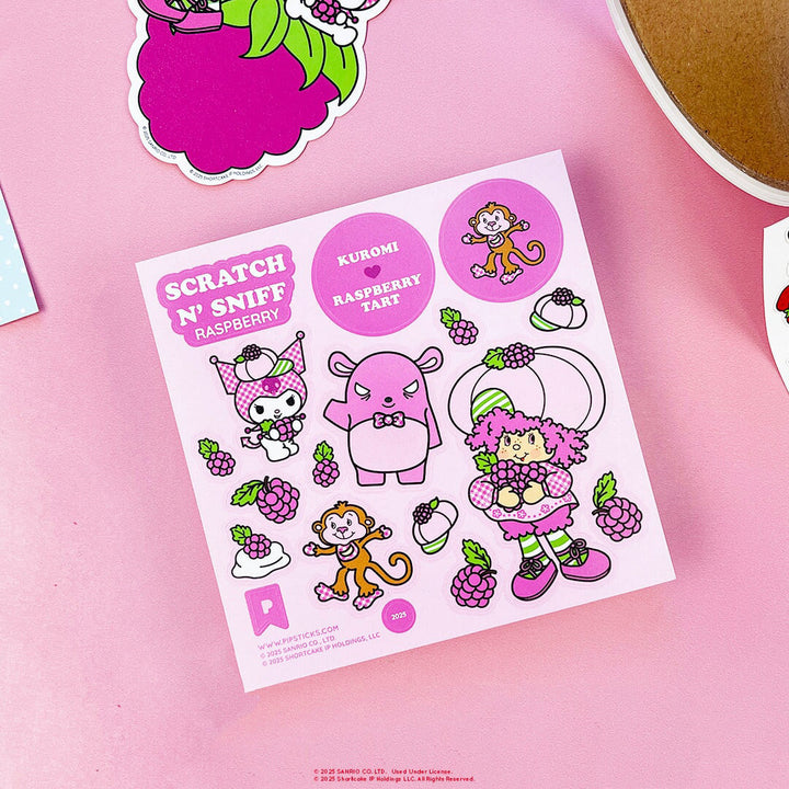 Raspberry Bushels Scratch 'n Sniff Stickers (2ct) - Hello Kitty and Friends x Strawberry Shortcake