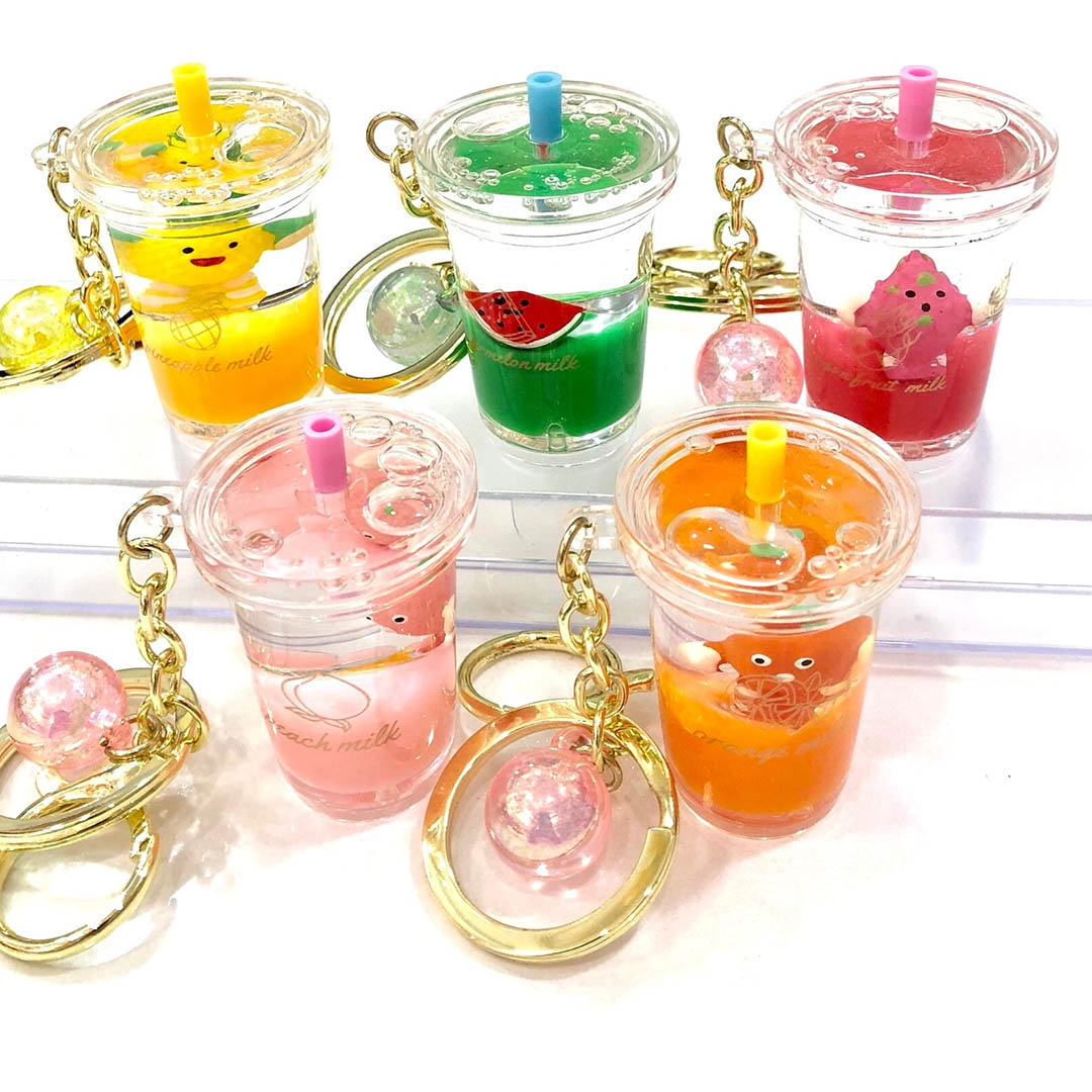 Icy Fruit Boba Tea Key Ring