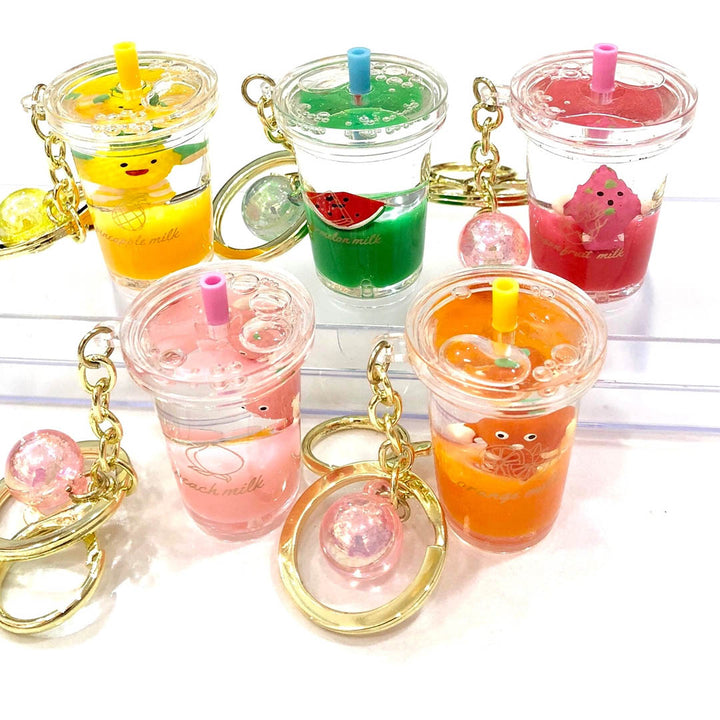 Icy Fruit Boba Tea Key Ring