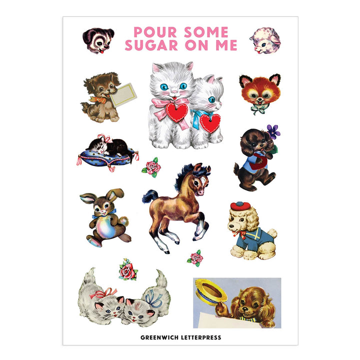 Cute Retro Critters Sugar Sweet Sticker Sheet