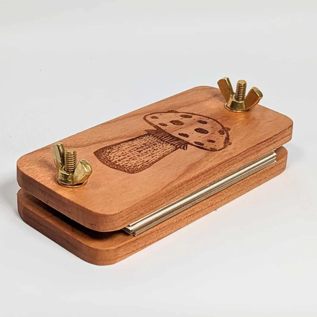 Wooden Pocket Sized Flower Press- Mushroom