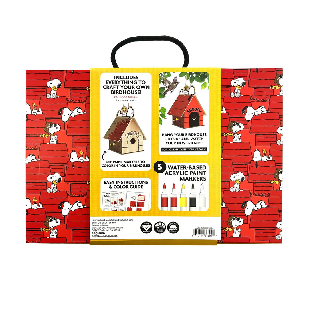 OOLY x Peanuts: Color-in' Wooden Birdhouse Kit