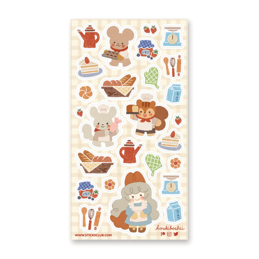 NEW Kawaii Sticker Sheet- Cheery Baking