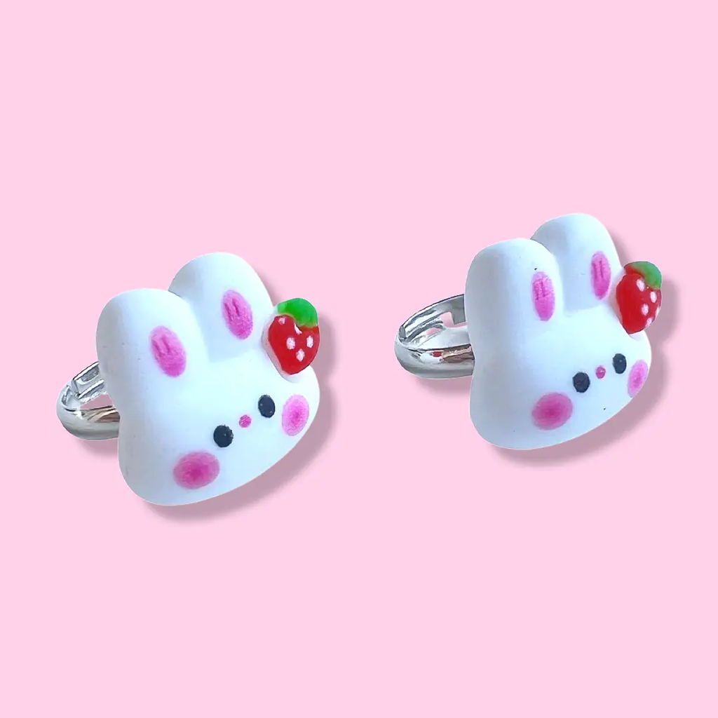 NEW Bunny Strawberry Ring - Adjustable Size