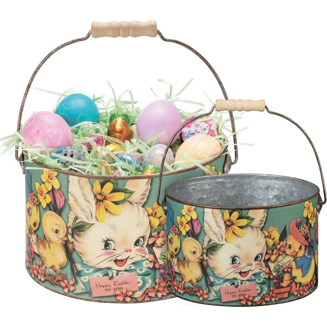 Easter Metal Bucket - Medium or Large