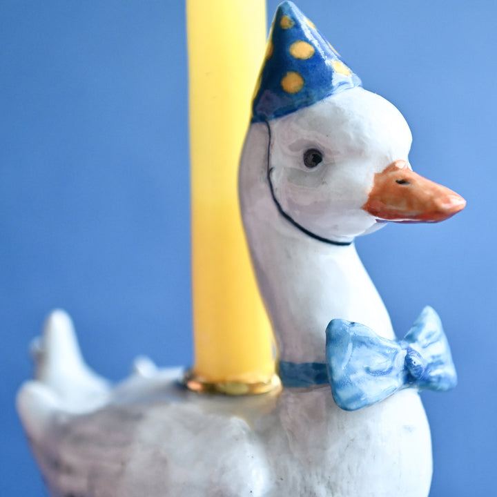 Limited Ceramic Party Animals Candle Holder- Goose