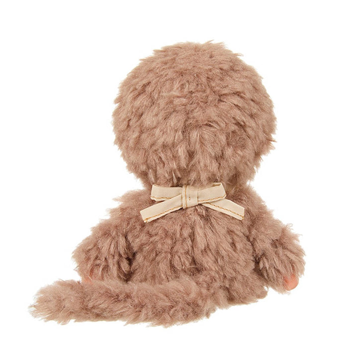NEW Monchhichi Fluffy Sweet Brown w/Brown Bib Doll