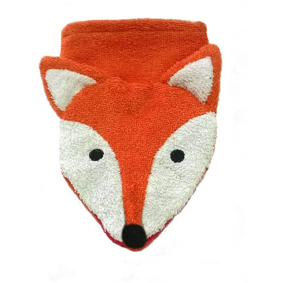 Organic Cotton Animal Puppet Washcloth - Fox