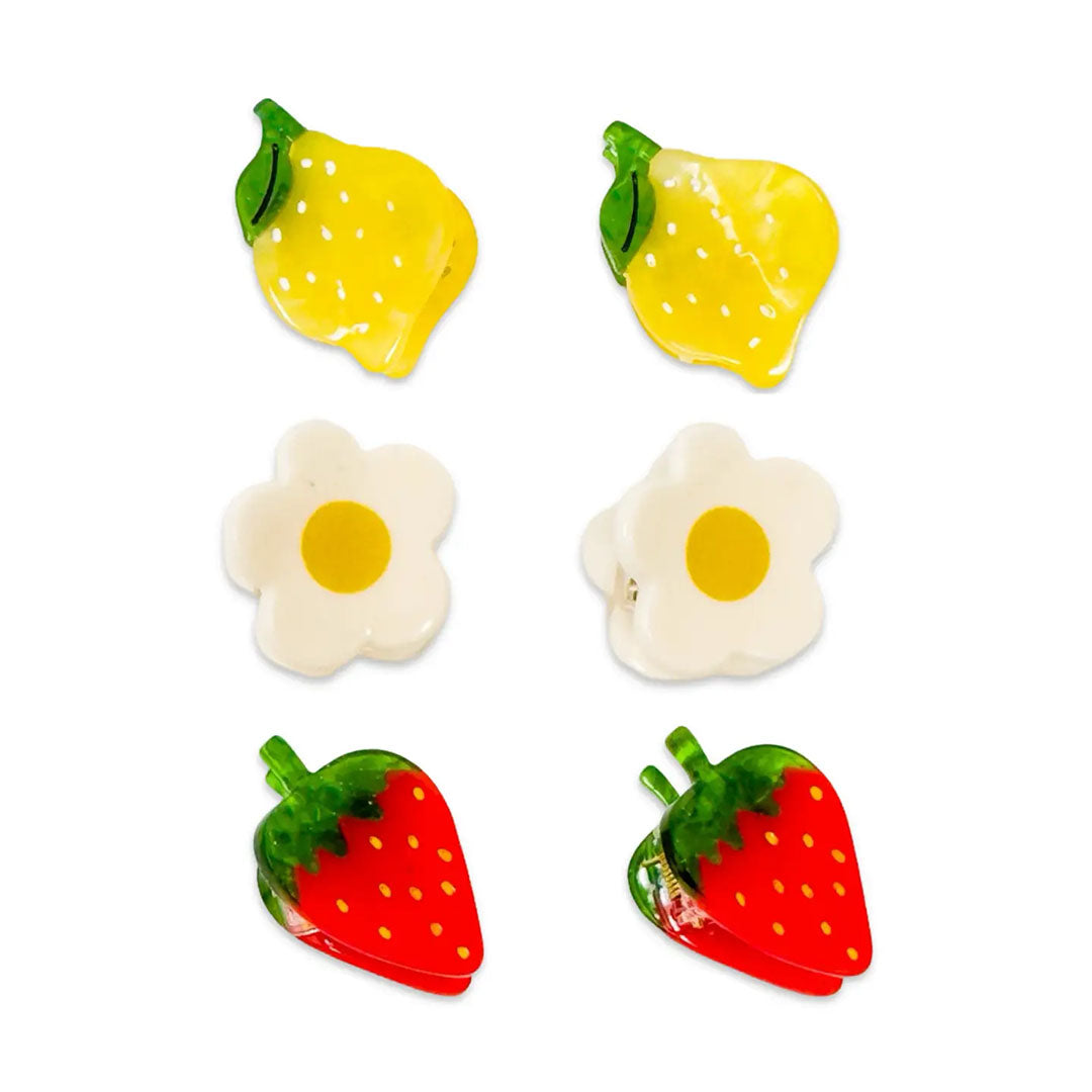 Micro Fruit and Flowers Hair Claw Clip Set