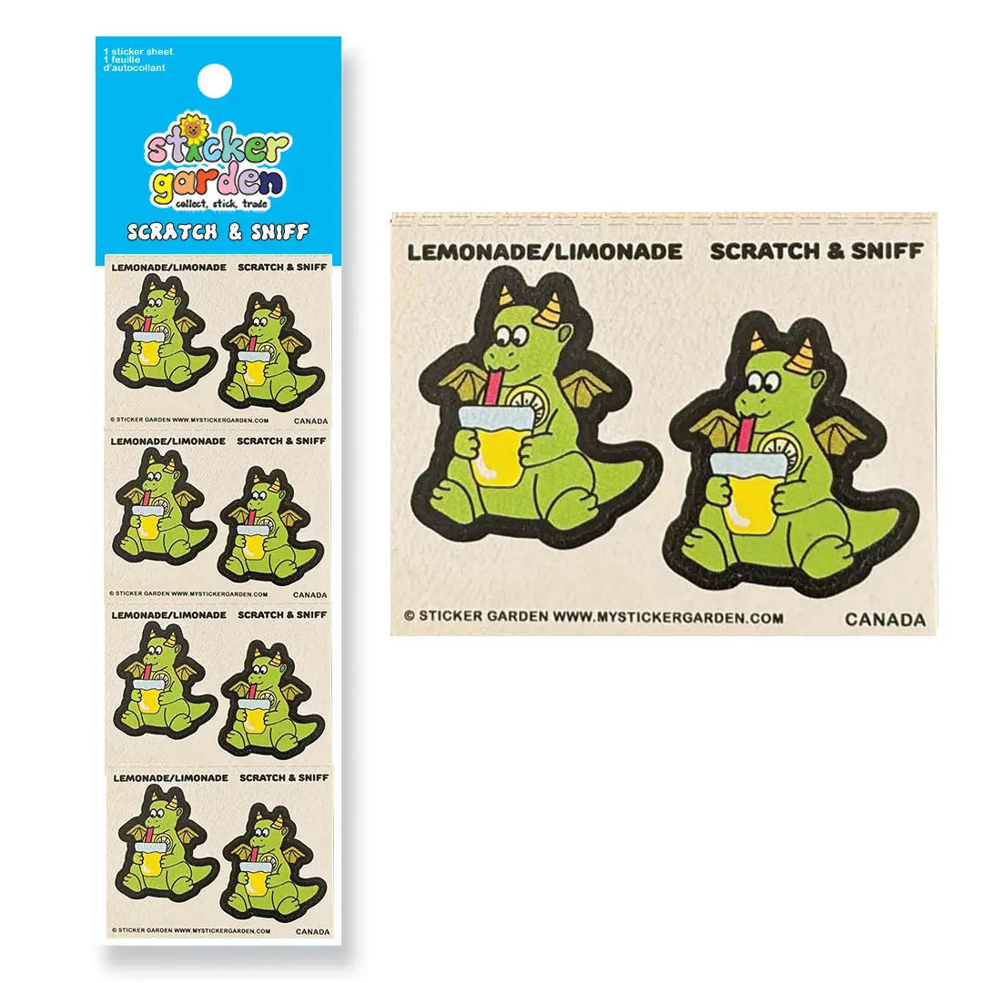 Scratch and Sniff Sticker Sheet Dragon Lemonade Scent