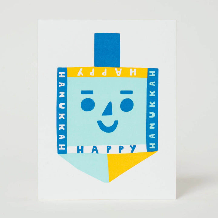 Happy Hanukkah Dreidel Letterpress Greeting Card by Suzy Ultman