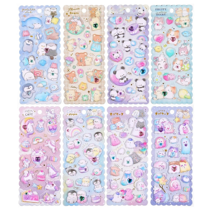 NEW Japanese Puffy Stickers - Available in 8 Styles!