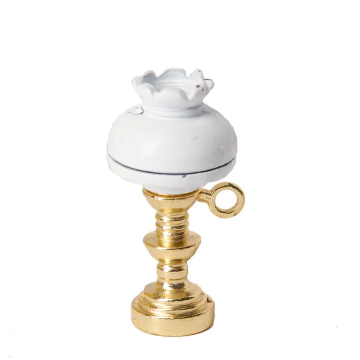 Dollhouse Miniatures: Metal Hurricane Lamp