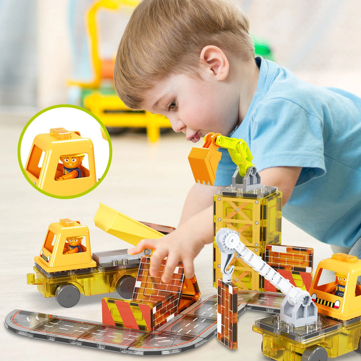 Tile Magnet Construction 5-in-1 Building w/ Accessories