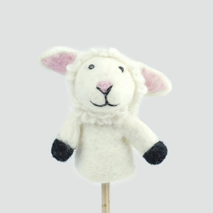 NEW Wool Felt Finger Puppet- Sheep