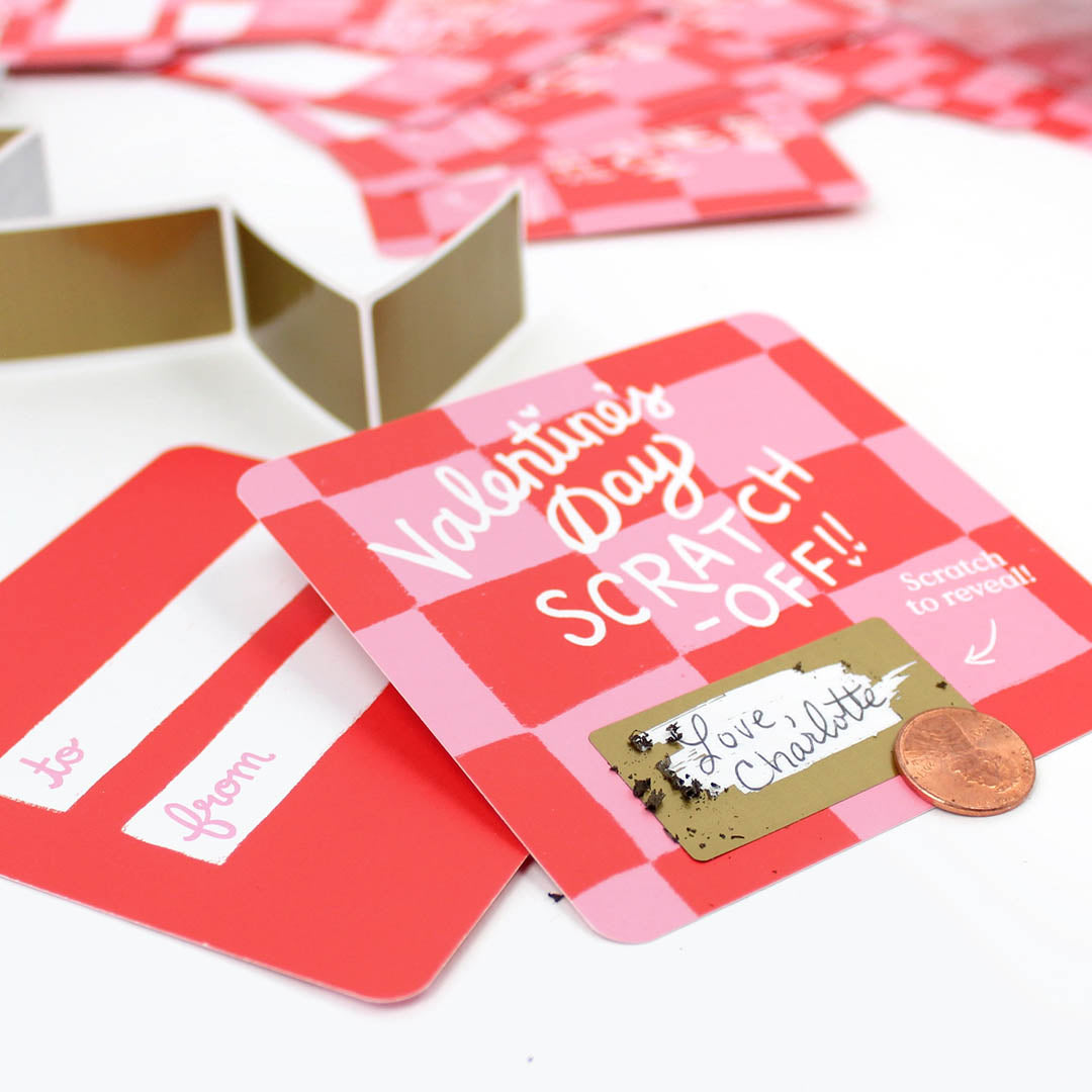 Scratch-off Valentine Cards - Checkered