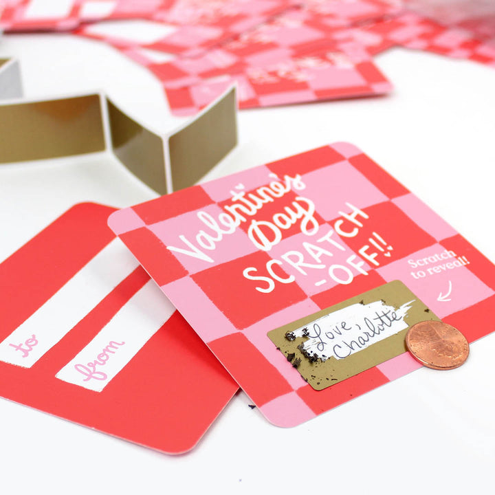 Scratch-off Valentine Cards - Checkered