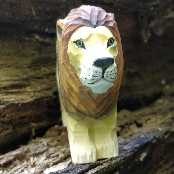 Wooden Lion Animal Toy