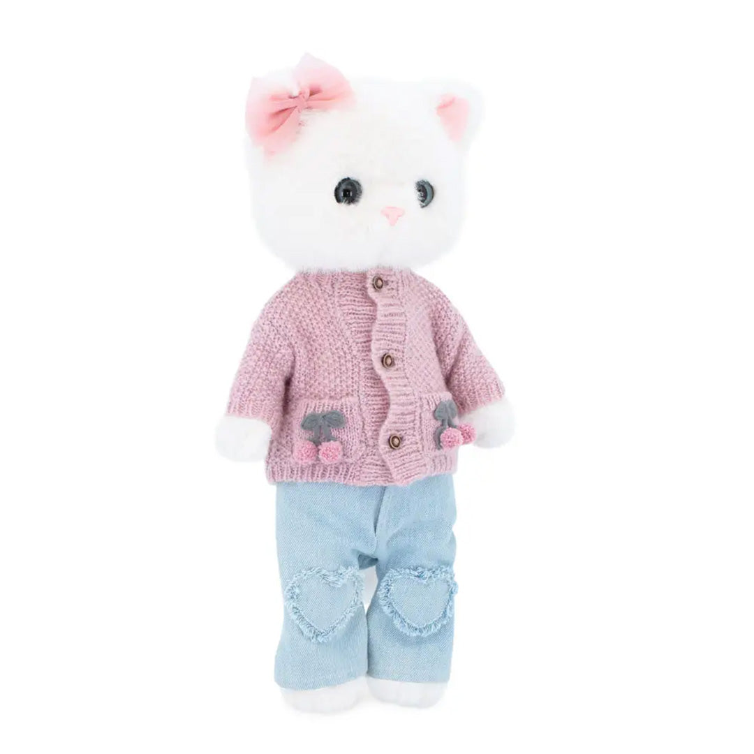 Lucky Kitty Sophie Plush Doll: Knitted Cherries
