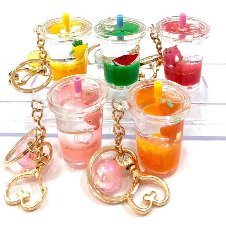 Icy Fruit Boba Tea Key Ring