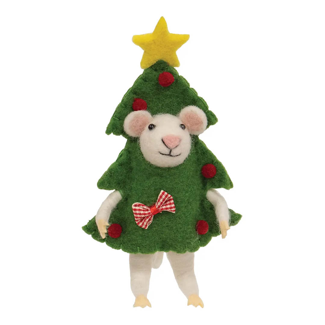 NEW Mouse in Tree Felted Ornament