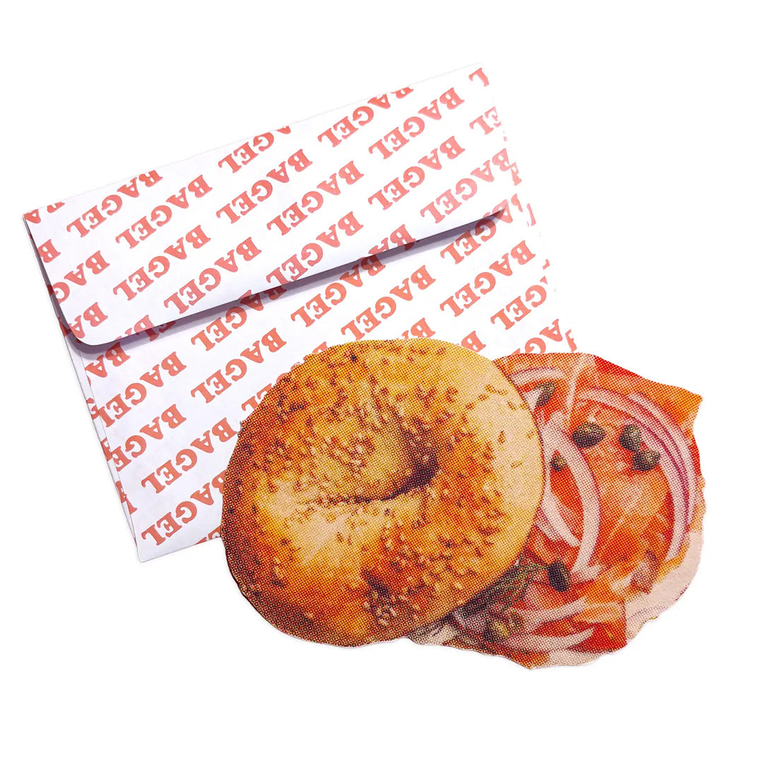 Retro NYC Bagel Postcard With Envelope