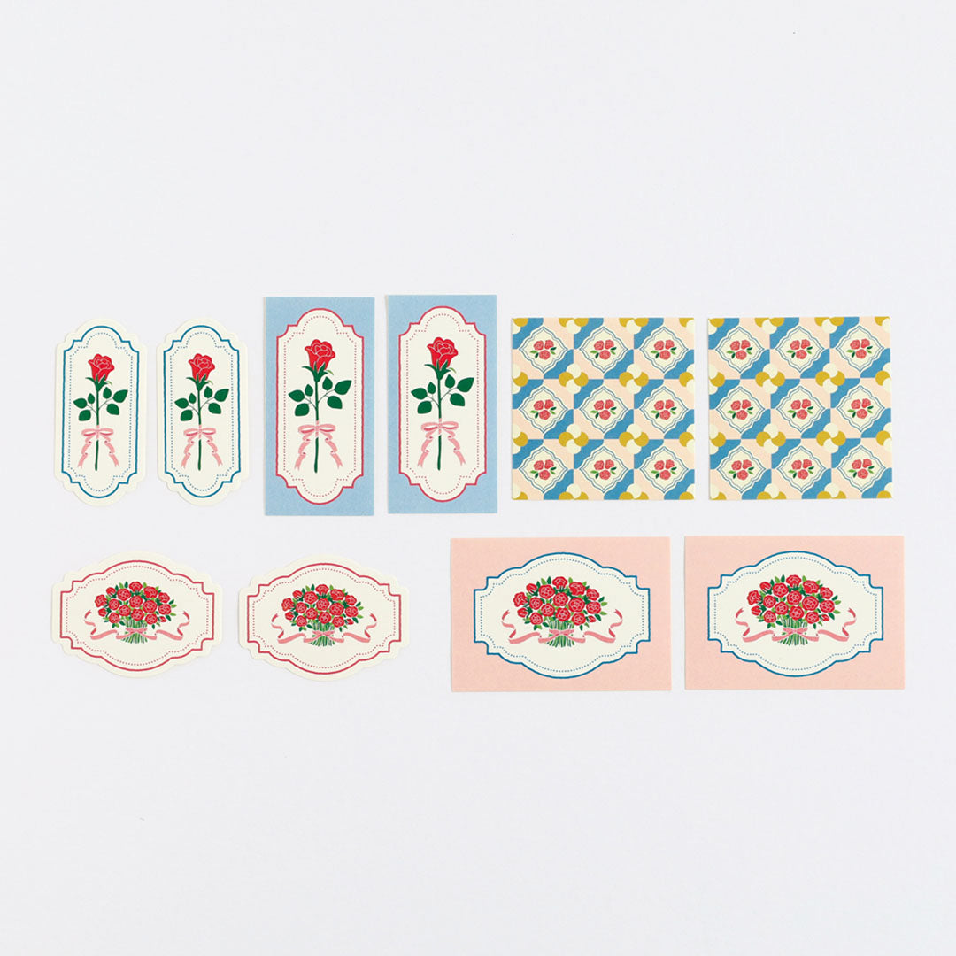 Flor Choose Die Cut Flake Stickers - Roses