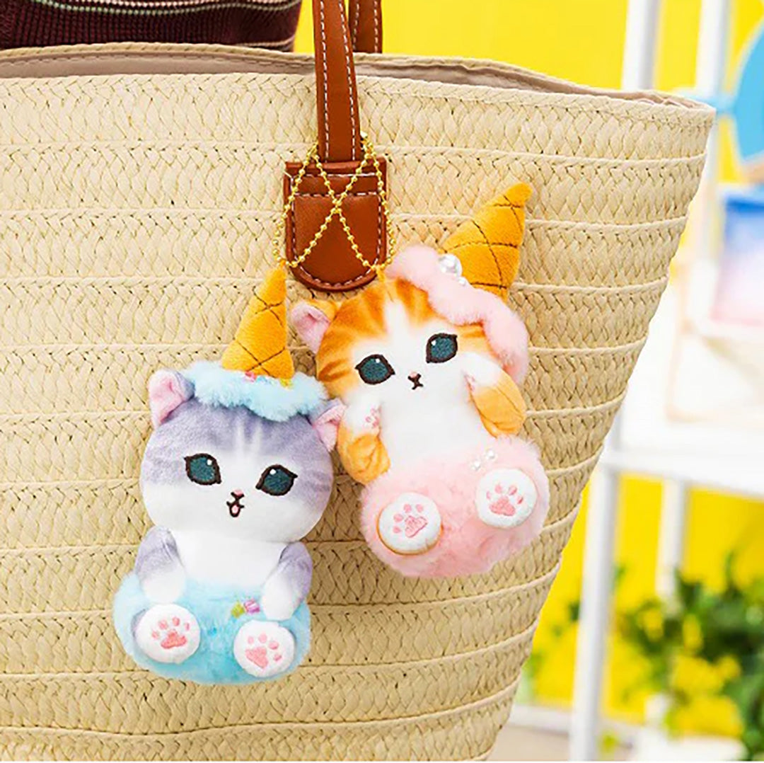 NEW Mofusand Ice Cream Plush Keychain - Blue