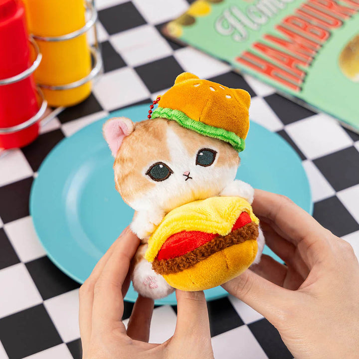 Mofusand Diner Burger Plush Keychain