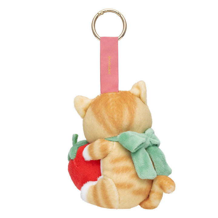 Mofusand Merci Strawberry Plush Keychain - Orange Cat with Strawberry