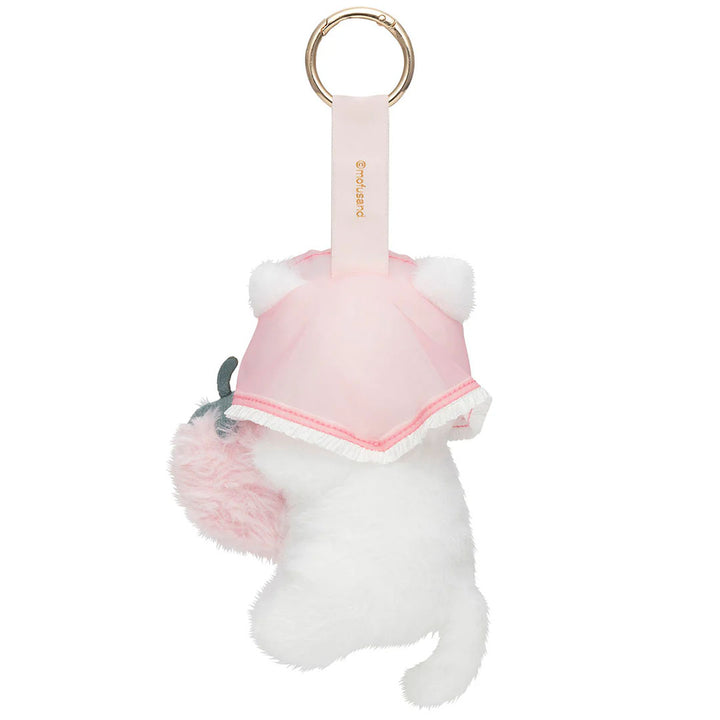 Mofusand Merci Strawberry Plush Keychain - White Cat with Strawberry