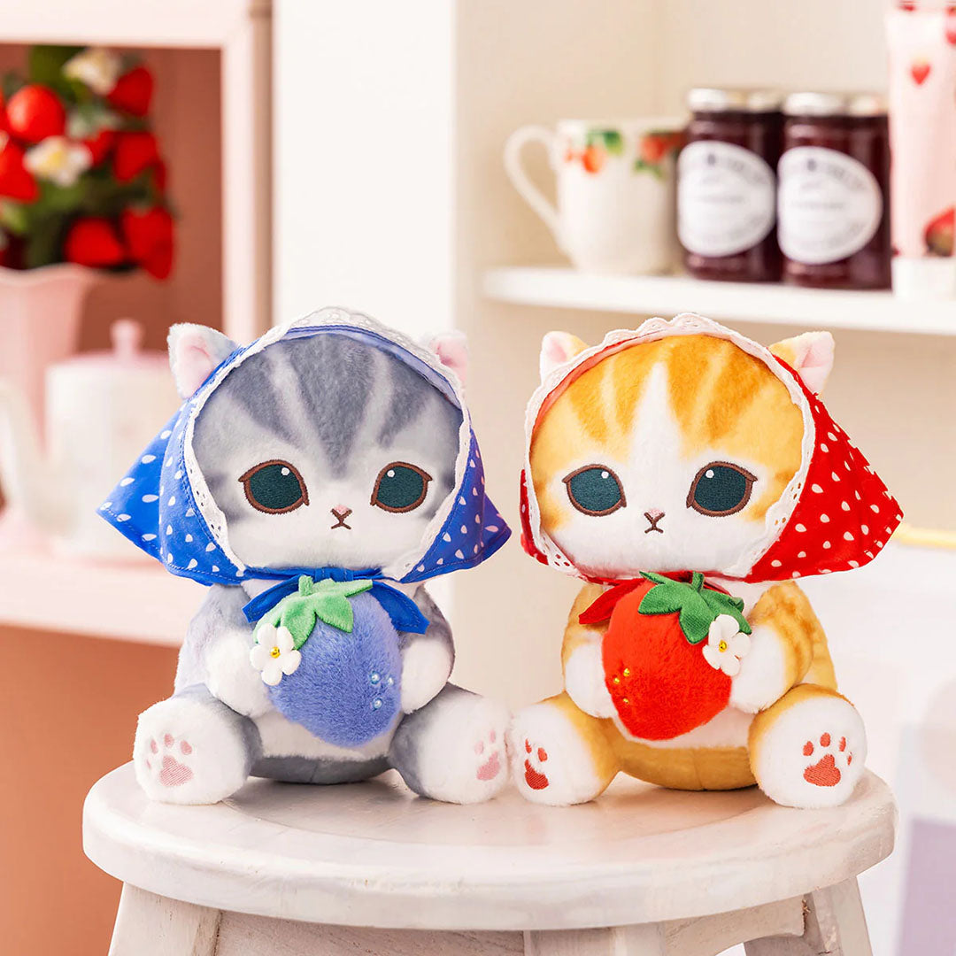 Mofusand Merci Strawberry Plush Doll - Blue Strawberry