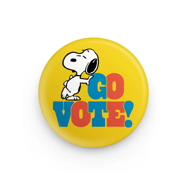 NEW Snoopy Go Vote Button Pin