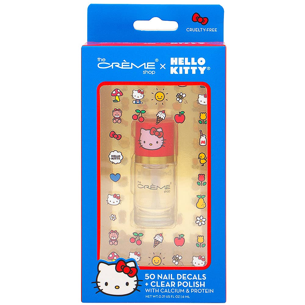NEW Hello Kitty 50 Nail Decals and Clear Polish