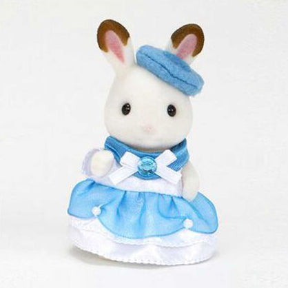 Calico Critters or Sonny Angels Dress & Hat Set- Blue