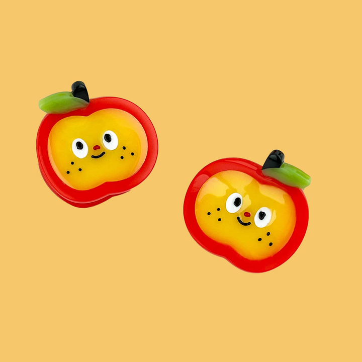 Adorable Mini Apple Fruit Acetate Hair Clip Claw - Yellow