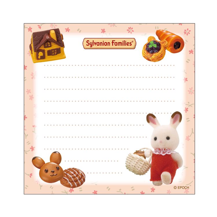 Sylvanian Families Square Memo Pad- Bread