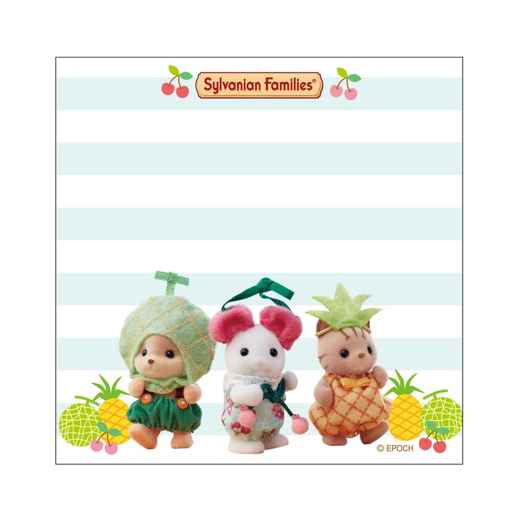 Sylvanian Families Square Memo Pad- Fruit