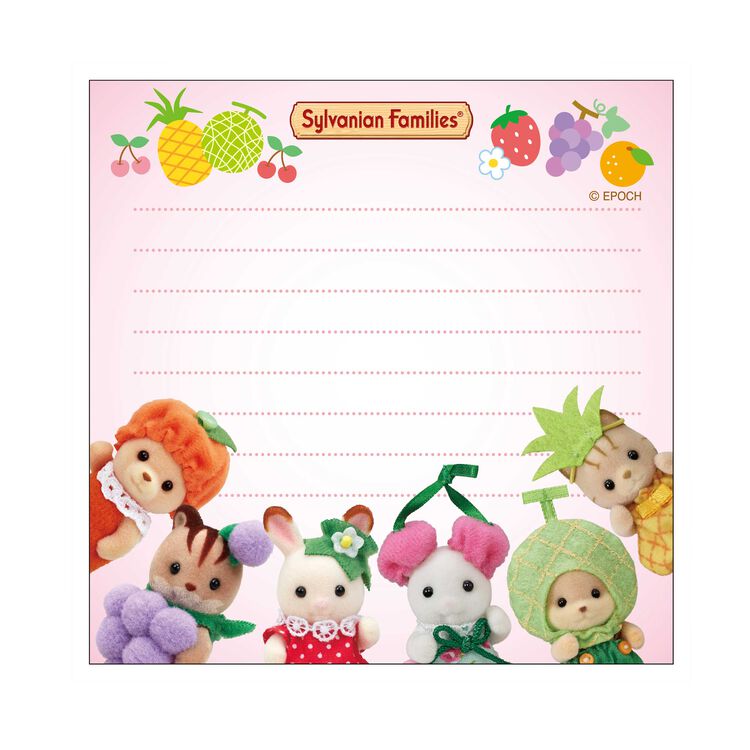 Sylvanian Families Square Memo Pad- Fruit
