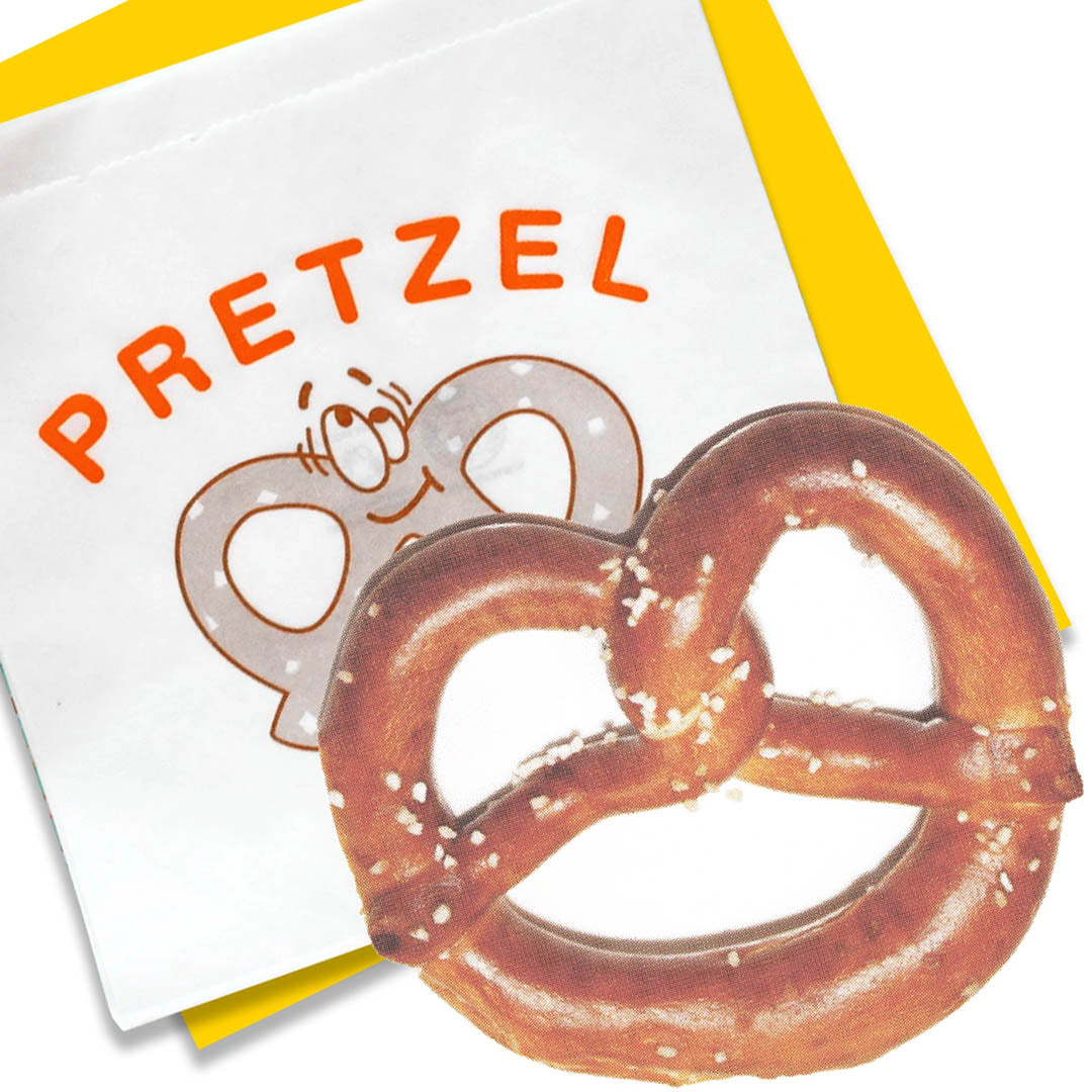 Retro NYC Pretzel Postcard With Envelope & Concession Bag