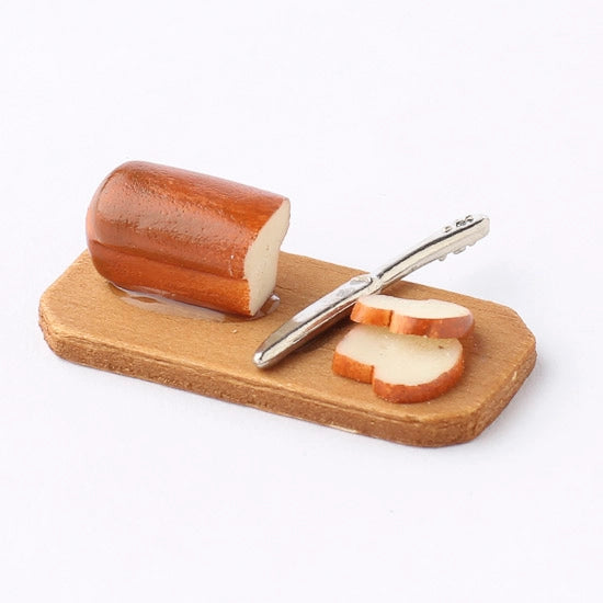NEW Dollhouse Miniatures: Miniature Bread on Wood Cutting Board