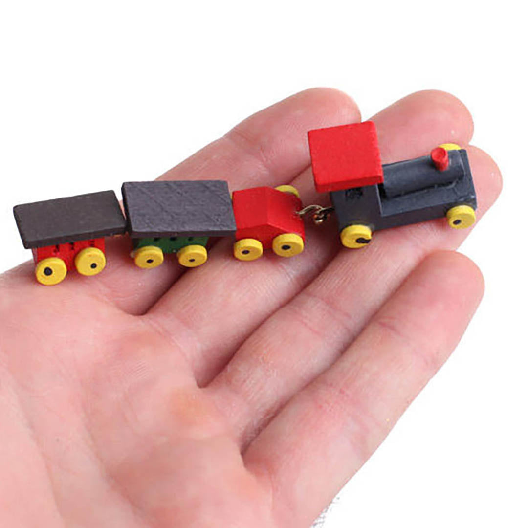 NEW Dollhouse Miniatures: Miniature Wooden Train Set