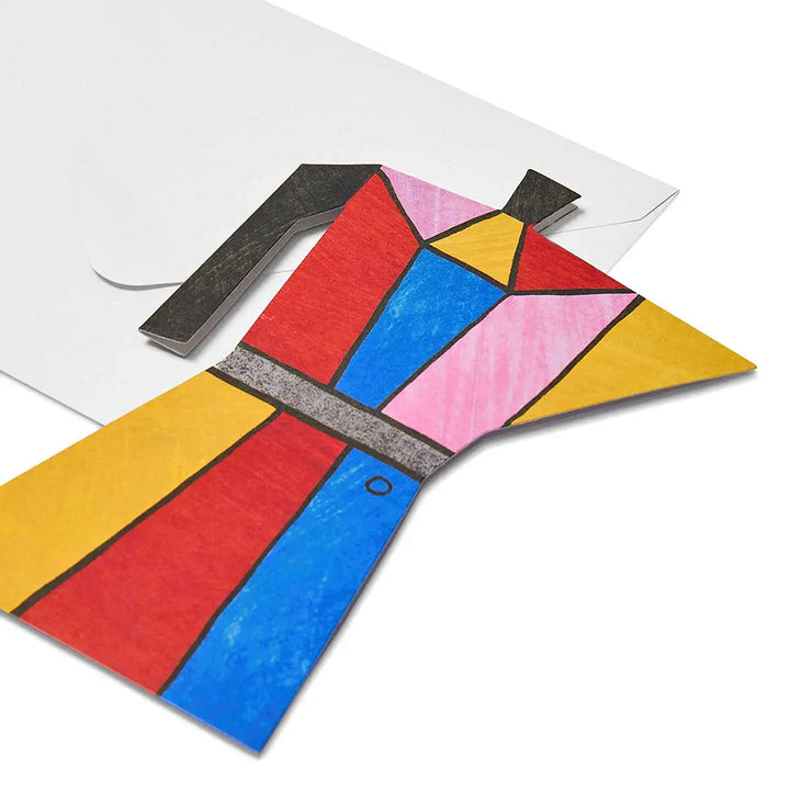 Color Block Coffee Pot Shaped Greeting Card