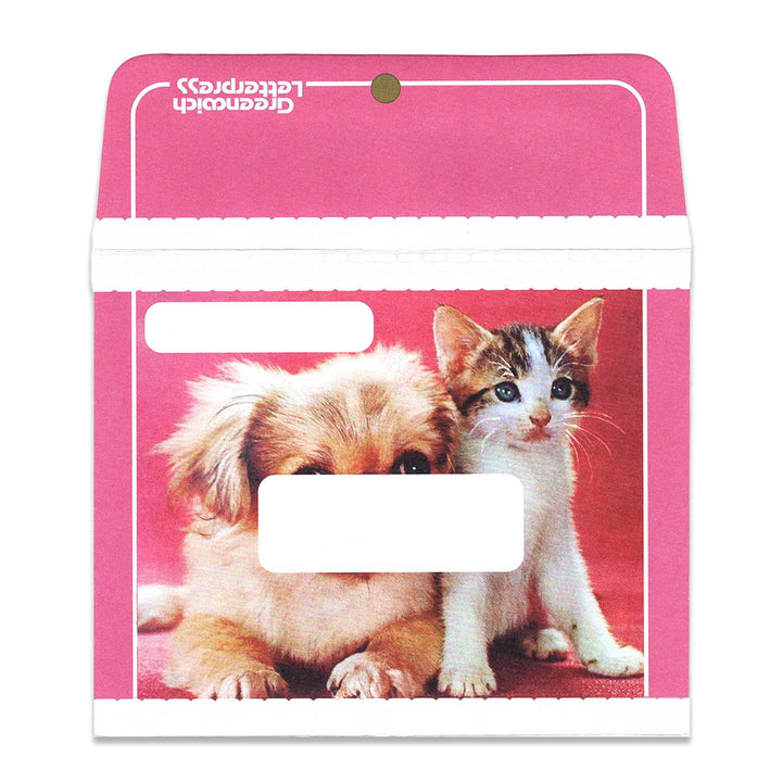 Pink Dog and Cat Friends – Envelope & Card Set