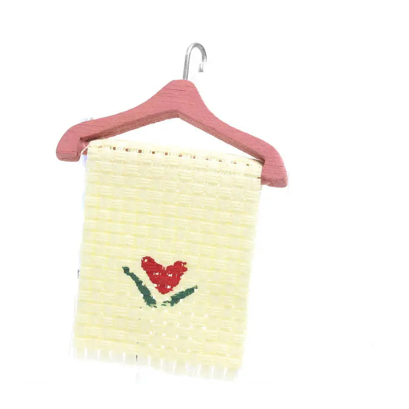 NEW Miniature Hand Towel On Painted Wood Hanger