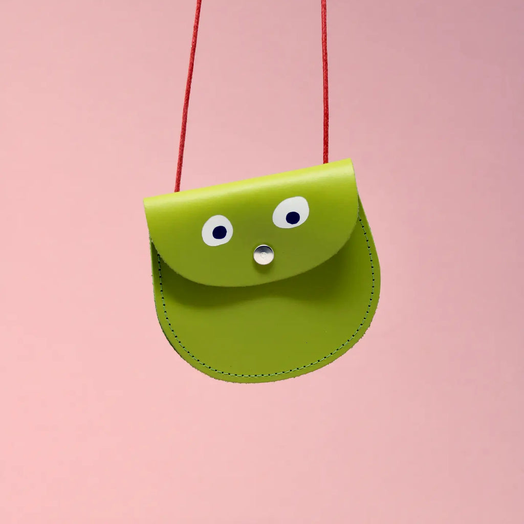 Googly Eye Pocket Purse- Apple Green